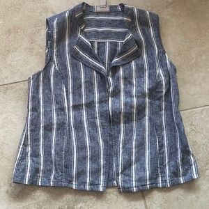 Chico's Vest Linen Pockets